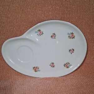Vintage Floral Ceramic Palette Plate